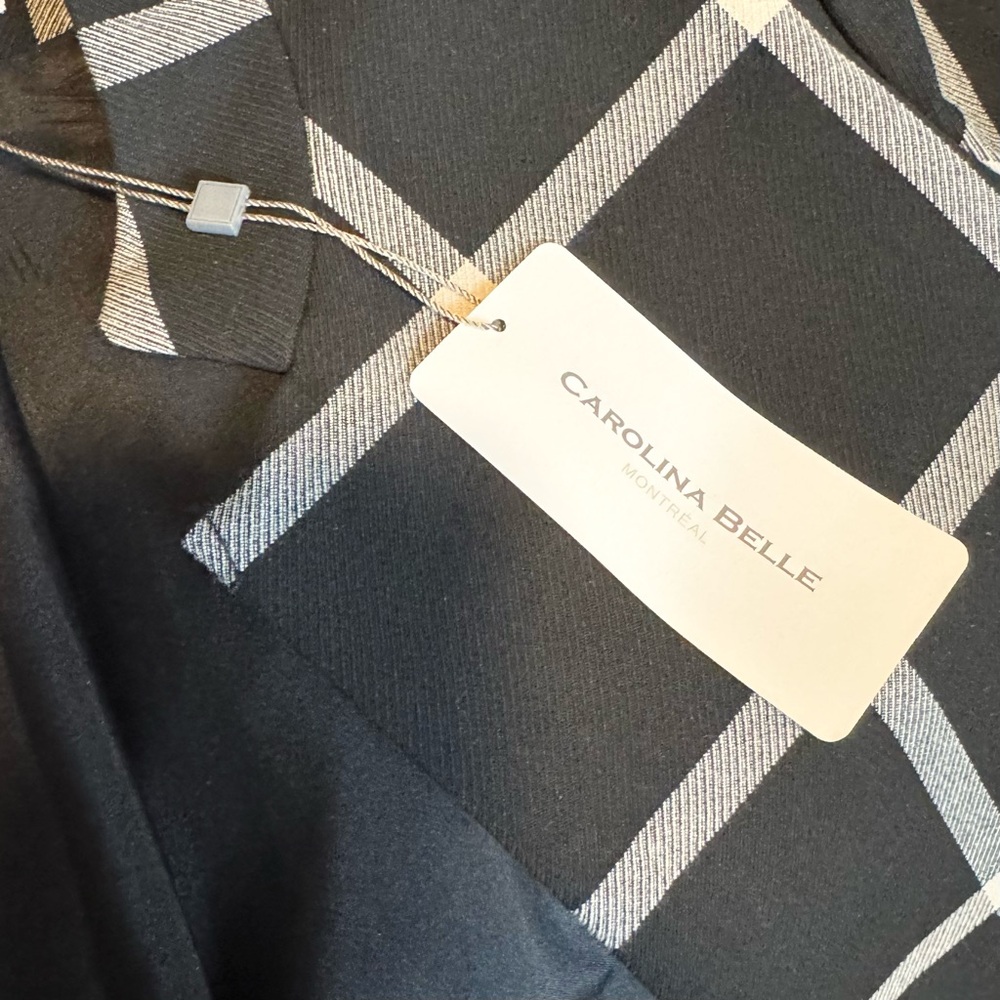 Carolina Belle Black White Grid Blazer Coat - Picture 5 of 7